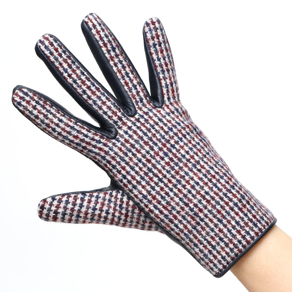  ハリスツイード 日本製 革手袋 レディース スマホ対応 化粧箱付き ブランド 防寒 本革 手袋 ホワイト 白色 チクチクしない 暖かい タッチパネル 操作可能 プレゼント ギフト かわいい 女性 ビジネス 仕事 クリスマス KURODA(クロダ)