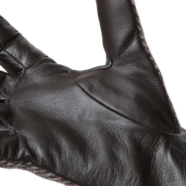  ハリスツイード 日本製 革手袋 レディース スマホ対応 化粧箱付き ブランド 防寒 本革 手袋 パープル 紫色 チクチクしない 暖かい タッチパネル 操作可能 プレゼント ギフト かわいい 女性 ビジネス 仕事 クリスマス KURODA(クロダ)