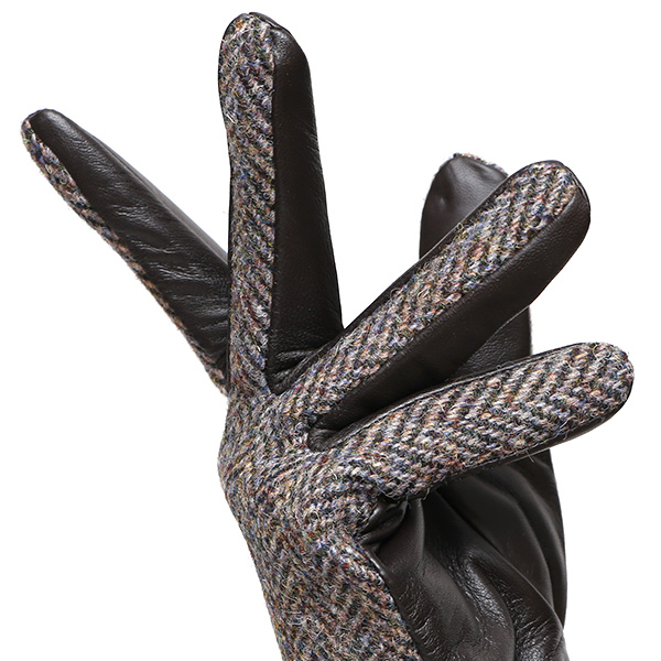  ハリスツイード 日本製 革手袋 レディース スマホ対応 化粧箱付き ブランド 防寒 本革 手袋 パープル 紫色 チクチクしない 暖かい タッチパネル 操作可能 プレゼント ギフト かわいい 女性 ビジネス 仕事 クリスマス KURODA(クロダ)