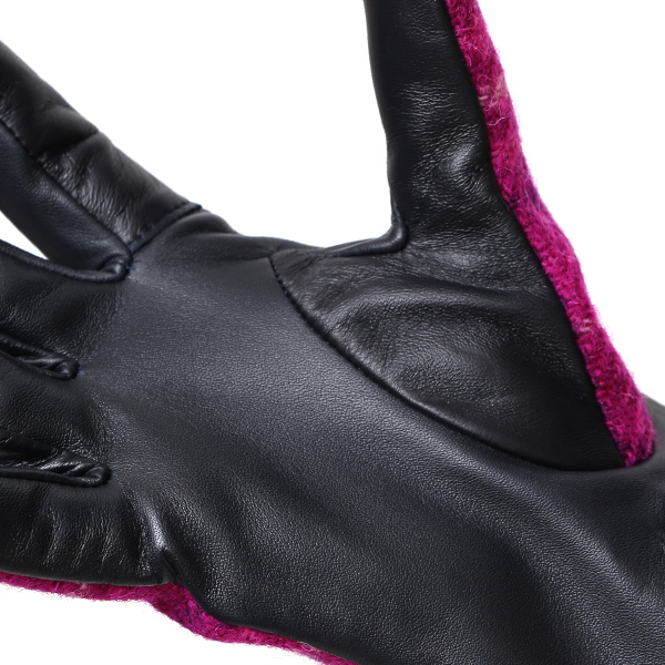  ハリスツイード 日本製 革手袋 レディース スマホ対応 化粧箱付き ブランド 防寒 本革 手袋 ピンク 桃色 チクチクしない 暖かい タッチパネル 操作可能 プレゼント ギフト かわいい 女性 ビジネス 仕事 クリスマス KURODA(クロダ)