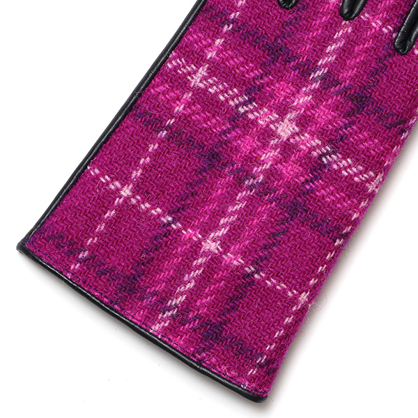  ハリスツイード 日本製 革手袋 レディース スマホ対応 化粧箱付き ブランド 防寒 本革 手袋 ピンク 桃色 チクチクしない 暖かい タッチパネル 操作可能 プレゼント ギフト かわいい 女性 ビジネス 仕事 クリスマス KURODA(クロダ)