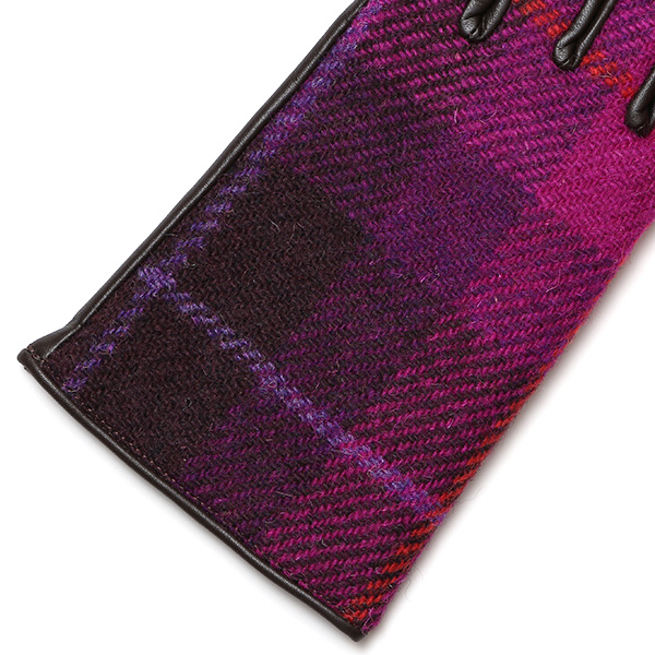 ハリスツイード 日本製 革手袋 レディース スマホ対応 化粧箱付き ブランド 防寒 本革 手袋 ピンク 桃色 チクチクしない 暖かい タッチパネル 操作可能 プレゼント ギフト かわいい 女性 ビジネス 仕事 クリスマス KURODA(クロダ)