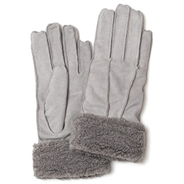 KURODA(クロダ) フェイクスエード マイクロボア裏地 レディース 手袋 ライトグレー