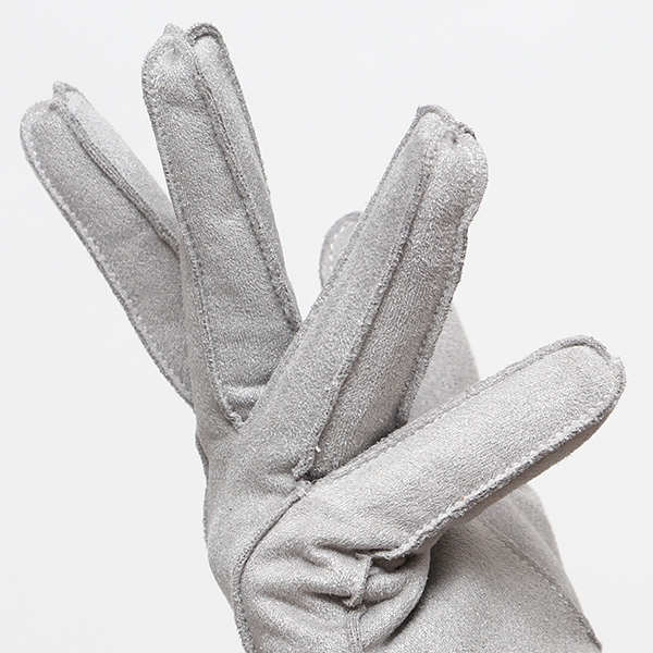  フェイクスエード マイクロボア裏地 暖かい 防寒 レディース 手袋 ライトグレー グレー グレイ 灰色 日本企画 ブランド クリスマス かわいい 女性 ギフト プレゼント ファー付き おしゃれ チクチクしない KURODA(クロダ)