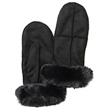 KURODA(クロダ) フェイクスエード マイクロボア裏地 ミトン レディース 手袋 ブラック