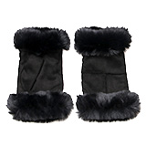 KURODA(クロダ) フェイクスエード マイクロボア裏地 フィンガーレス レディース 手袋 ブラック