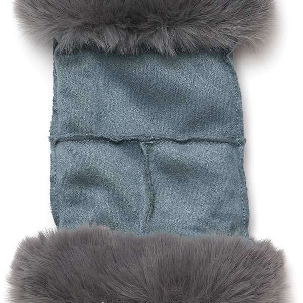 フェイクスエード マイクロボア裏地 フィンガーレス レディース 防寒 手袋 ブルー ネイビー 青色 日本企画 ブランド クリスマス かわいい 女性 ギフト プレゼント 指無し グローブ おしゃれ チクチクしない KURODA(クロダ)