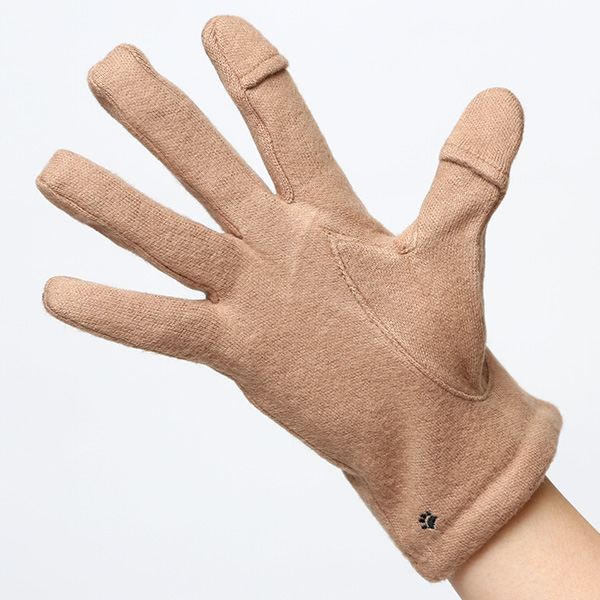 KURODA(クロダ) おさんぽねこ レディース 手袋 スマホ操作可能 キャメル ブラウン 茶 茶色 暖かい 裏起毛 防寒 猫 動物 アニマル キャラクター 刺繍 かわいい 暖かい 裏起毛 日本企画 ブランド タッチパネル スマートフォン