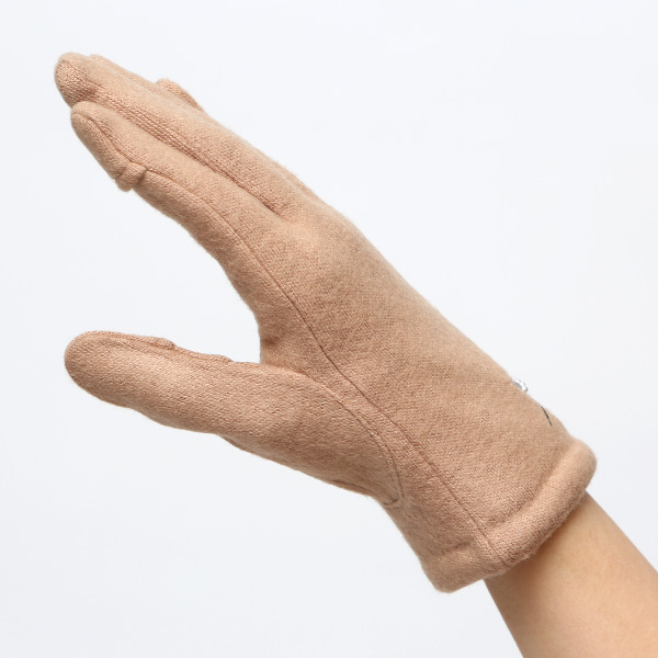 KURODA(クロダ) おさんぽねこ レディース 手袋 スマホ操作可能 キャメル ブラウン 茶 茶色 暖かい 裏起毛 防寒 猫 動物 アニマル キャラクター 刺繍 かわいい 暖かい 裏起毛 日本企画 ブランド タッチパネル スマートフォン