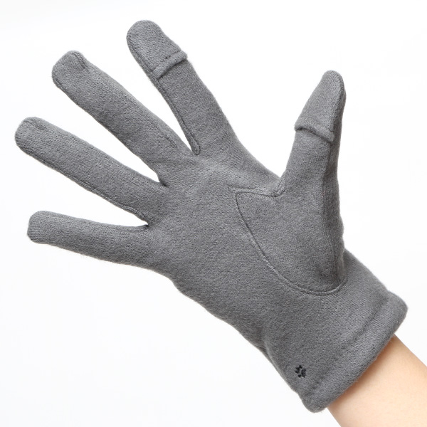  KURODA(クロダ) おさんぽねこ レディース 手袋 スマホ操作可能 グレー グレイ 灰色 暖かい 裏起毛 防寒 猫 動物 アニマル キャラクター 刺繍 かわいい 暖かい 裏起毛 日本企画 ブランド タッチパネル スマートフォン