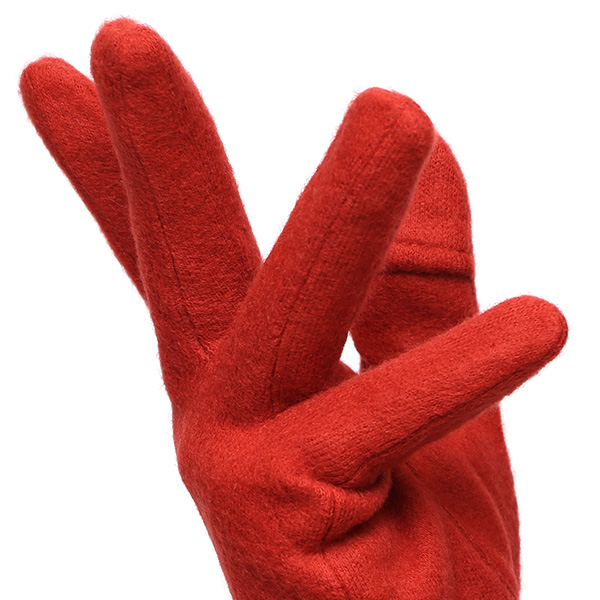  KURODA(クロダ) おさんぽねこ レディース 手袋 スマホ操作可能 レッド ワイン 赤色 暖かい 裏起毛 防寒 猫 動物 アニマル キャラクター 刺繍 かわいい 暖かい 裏起毛 日本企画 ブランド タッチパネル スマートフォン