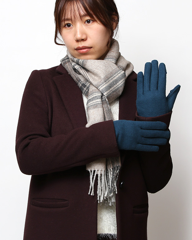 KURODA(クロダ) おさんぽねこ レディース 手袋 スマホ操作可能 グリーン 緑色 暖かい 裏起毛 防寒 猫 動物 アニマル キャラクター 刺繍 かわいい 暖かい 裏起毛 日本企画 ブランド タッチパネル スマートフォン