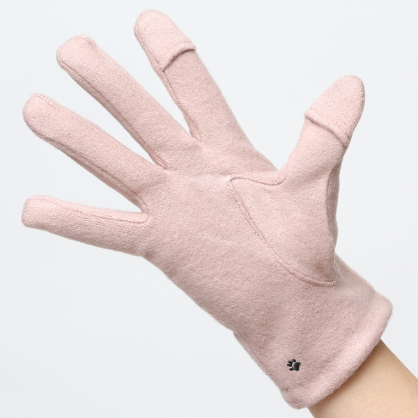  KURODA(クロダ) おさんぽねこ レディース 手袋 スマホ操作可能 ピンク 桃色 暖かい 裏起毛 防寒 猫 動物 アニマル キャラクター 刺繍 かわいい 暖かい 裏起毛 日本企画 ブランド タッチパネル スマートフォン