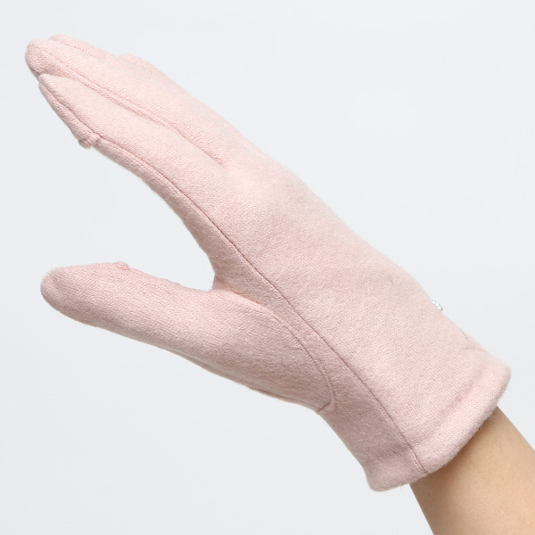  KURODA(クロダ) おさんぽねこ レディース 手袋 スマホ操作可能 ピンク 桃色 暖かい 裏起毛 防寒 猫 動物 アニマル キャラクター 刺繍 かわいい 暖かい 裏起毛 日本企画 ブランド タッチパネル スマートフォン