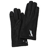 KURODA(クロダ) 起毛ジャージ マイクロボア裏地 スマホ操作可 おひるねねこ 刺繍 レディース 手袋 ブラック