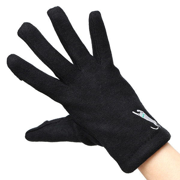  KURODA(クロダ) おひるねねこ レディース 手袋 スマホ操作可能 ブラック 黒 黒色 暖かい 裏起毛 防寒 猫 動物 アニマル キャラクター 刺繍 かわいい 暖かい 裏起毛 日本企画 ブランド タッチパネル スマートフォン