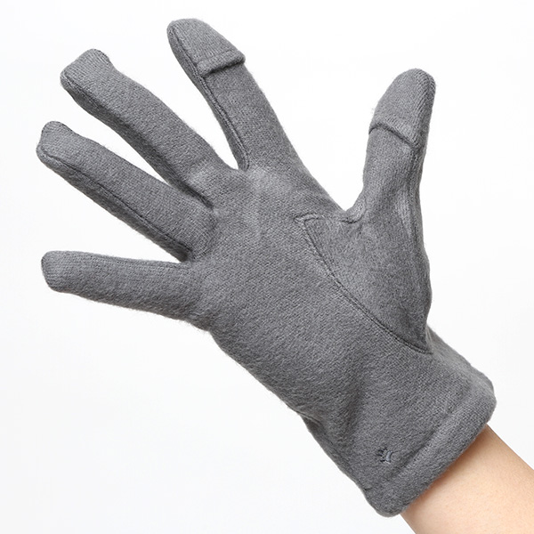 KURODA(クロダ) おひるねねこ レディース 手袋 スマホ操作可能 グレー グレイ 灰色 暖かい 裏起毛 防寒 猫 動物 アニマル キャラクター 刺繍 かわいい 暖かい 裏起毛 日本企画 ブランド タッチパネル スマートフォン