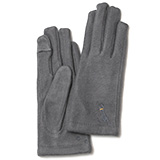 KURODA(クロダ) 起毛ジャージ マイクロボア裏地 スマホ操作可 おひるねねこ 刺繍 レディース 手袋 グレー