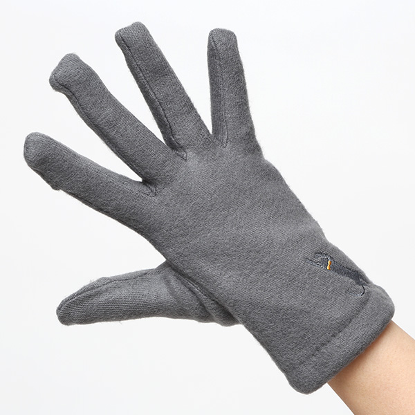 KURODA(クロダ) おひるねねこ レディース 手袋 スマホ操作可能 グレー グレイ 灰色 暖かい 裏起毛 防寒 猫 動物 アニマル キャラクター 刺繍 かわいい 暖かい 裏起毛 日本企画 ブランド タッチパネル スマートフォン