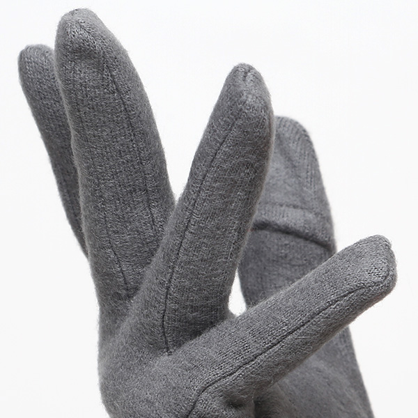 KURODA(クロダ) おひるねねこ レディース 手袋 スマホ操作可能 グレー グレイ 灰色 暖かい 裏起毛 防寒 猫 動物 アニマル キャラクター 刺繍 かわいい 暖かい 裏起毛 日本企画 ブランド タッチパネル スマートフォン