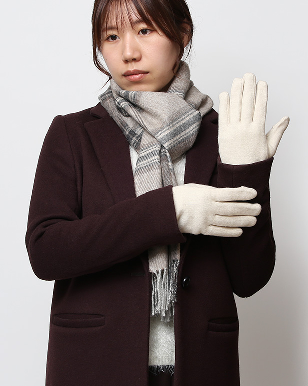 KURODA(クロダ) おひるねねこ レディース 手袋 スマホ操作可能 ベージュ 肌色 暖かい 裏起毛 防寒 猫 動物 アニマル キャラクター 刺繍 かわいい 暖かい 裏起毛 日本企画 ブランド タッチパネル スマートフォン