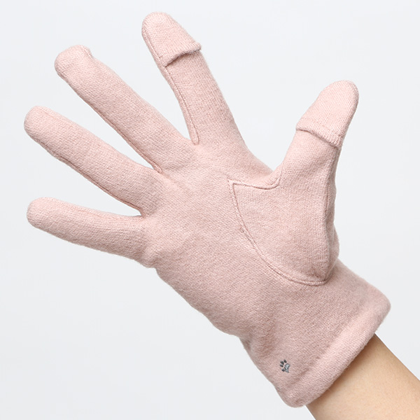 KURODA(クロダ) おひるねねこ レディース 手袋 スマホ操作可能 ピンク 桃色 暖かい 裏起毛 防寒 猫 動物 アニマル キャラクター 刺繍 かわいい 暖かい 裏起毛 日本企画 ブランド タッチパネル スマートフォン