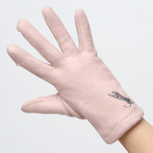 KURODA(クロダ) おひるねねこ レディース 手袋 スマホ操作可能 ピンク 桃色 暖かい 裏起毛 防寒 猫 動物 アニマル キャラクター 刺繍 かわいい 暖かい 裏起毛 日本企画 ブランド タッチパネル スマートフォン