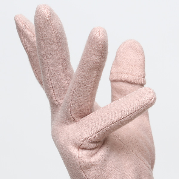 KURODA(クロダ) おひるねねこ レディース 手袋 スマホ操作可能 ピンク 桃色 暖かい 裏起毛 防寒 猫 動物 アニマル キャラクター 刺繍 かわいい 暖かい 裏起毛 日本企画 ブランド タッチパネル スマートフォン