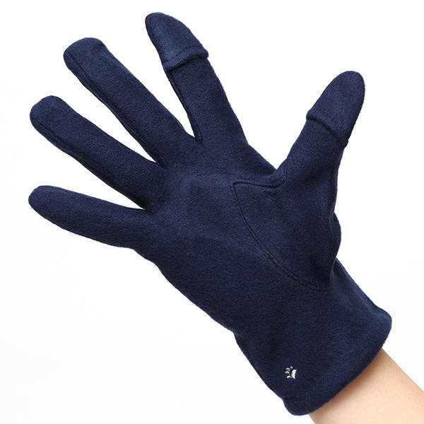 KURODA(クロダ) パンダ刺繍 レディース 手袋 スマホ操作可能 ブルー ネイビー 青色 暖かい 裏起毛 防寒 動物 アニマル キャラクター かわいい 暖かい 裏起毛 日本企画 ブランド タッチパネル スマートフォン