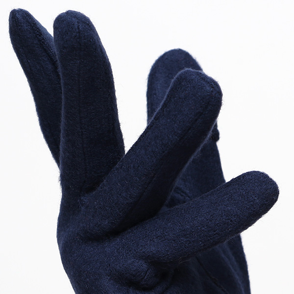 KURODA(クロダ) パンダ刺繍 レディース 手袋 スマホ操作可能 ブルー ネイビー 青色 暖かい 裏起毛 防寒 動物 アニマル キャラクター かわいい 暖かい 裏起毛 日本企画 ブランド タッチパネル スマートフォン