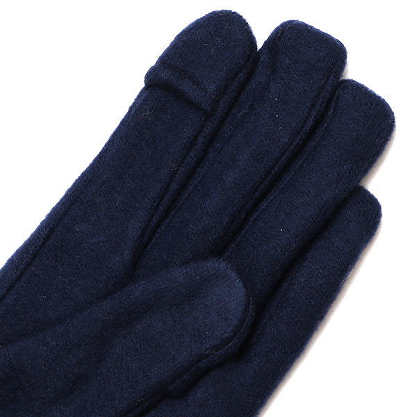 KURODA(クロダ) パンダ刺繍 レディース 手袋 スマホ操作可能 ブルー ネイビー 青色 暖かい 裏起毛 防寒 動物 アニマル キャラクター かわいい 暖かい 裏起毛 日本企画 ブランド タッチパネル スマートフォン