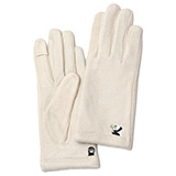 KURODA(クロダ) 起毛ジャージ マイクロボア裏地 スマホ操作可 パンダ 刺繍 レディース 手袋 アイボリー