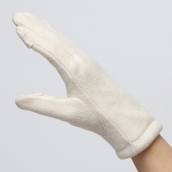 KURODA(クロダ) パンダ刺繍 レディース 手袋 スマホ操作可能 ベージュ 肌色 暖かい 裏起毛 防寒 動物 アニマル キャラクター かわいい 暖かい 裏起毛 日本企画 ブランド タッチパネル スマートフォン