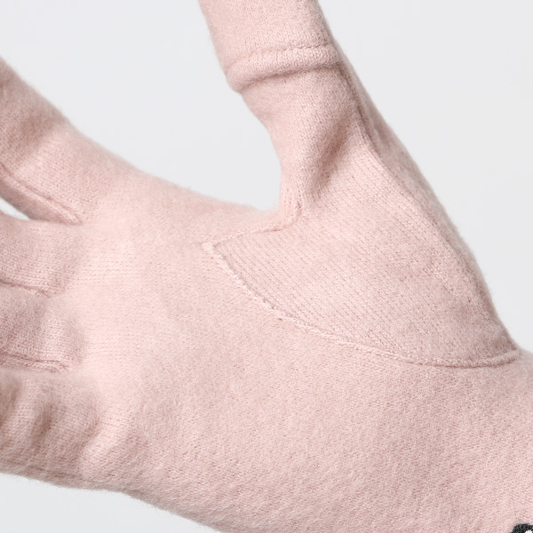 KURODA(クロダ) パンダ刺繍 レディース 手袋 スマホ操作可能 ピンク 桃色 暖かい 裏起毛 防寒 動物 アニマル キャラクター かわいい 暖かい 裏起毛 日本企画 ブランド タッチパネル スマートフォン