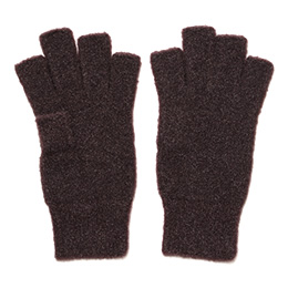 KURODA(クロダ) ナイロンソフトヤーン フィンガーレス レディース 手袋 ダークブラウン