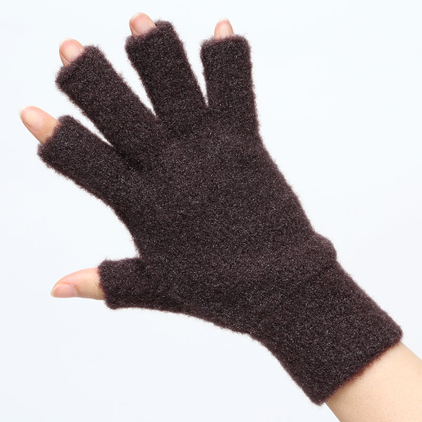  手袋 レディース ナイロンソフトヤーン素材 防寒 暖かい 柔らかい 肌触り ダークブラウン ブラウン 茶 茶色 タッチパネル スマホ操作可能 日本企画 ブランド 付け心地 良い 滑らか 履き心地 女性 KURODA(クロダ)