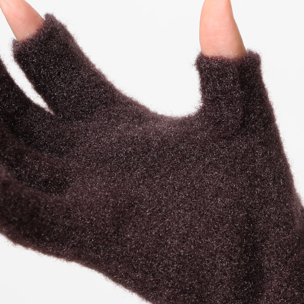  手袋 レディース ナイロンソフトヤーン素材 防寒 暖かい 柔らかい 肌触り ダークブラウン ブラウン 茶 茶色 タッチパネル スマホ操作可能 日本企画 ブランド 付け心地 良い 滑らか 履き心地 女性 KURODA(クロダ)