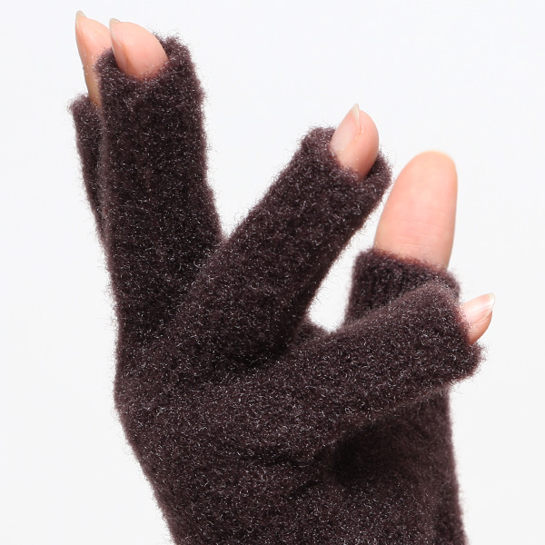  手袋 レディース ナイロンソフトヤーン素材 防寒 暖かい 柔らかい 肌触り ダークブラウン ブラウン 茶 茶色 タッチパネル スマホ操作可能 日本企画 ブランド 付け心地 良い 滑らか 履き心地 女性 KURODA(クロダ)