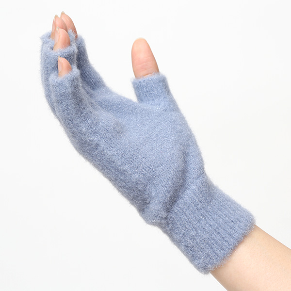 手袋 レディース ナイロンソフトヤーン素材 防寒 暖かい 柔らかい 肌触り ブルー ネイビー 青色 タッチパネル スマホ操作可能 日本企画 ブランド 付け心地 良い 滑らか 履き心地 女性 KURODA(クロダ)