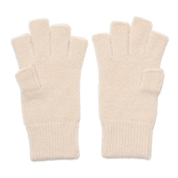 KURODA(クロダ) ナイロンソフトヤーン フィンガーレス レディース 手袋 アイボリー