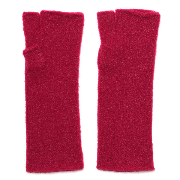  手袋 レディース ナイロンソフトヤーン素材 防寒 暖かい 柔らかい 肌触り ミドル丈 レッド ワイン 赤色 タッチパネル スマホ操作可能 ロング丈 日本企画 ブランド 付け心地 良い 滑らか 履き心地 KURODA(クロダ)