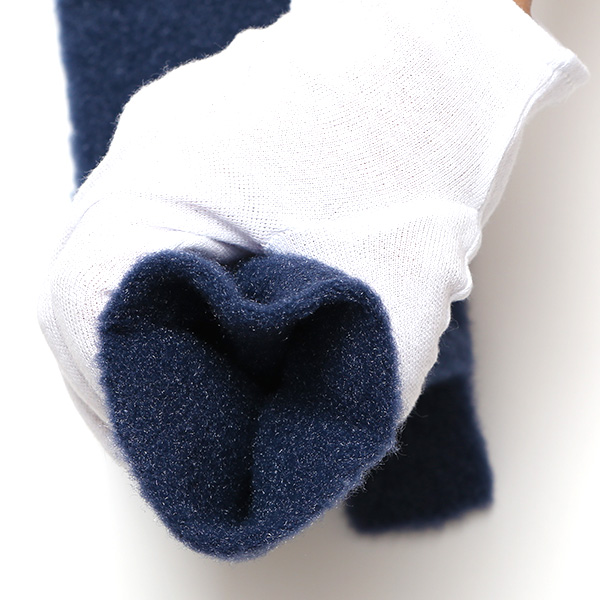  手袋 レディース ナイロンソフトヤーン素材 防寒 暖かい 柔らかい 肌触り ミドル丈 ブルー ネイビー 青色 タッチパネル スマホ操作可能 ロング丈 日本企画 ブランド 付け心地 良い 滑らか 履き心地 KURODA(クロダ)