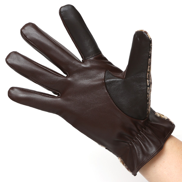  ハリスツイード 手袋 メンズ 防寒 暖かい 裏起毛 レザー 本革手袋 ブラウン 茶 茶色 日本製 ブランド 通勤 ビジネス クリスマス プレゼント ギフト 化粧箱付き おしゃれ 高級 KURODA(クロダ)