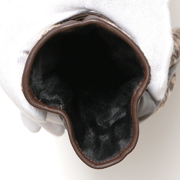  ハリスツイード 手袋 メンズ 防寒 暖かい 裏起毛 レザー 本革手袋 ブラウン 茶 茶色 日本製 ブランド 通勤 ビジネス クリスマス プレゼント ギフト 化粧箱付き おしゃれ 高級 KURODA(クロダ)