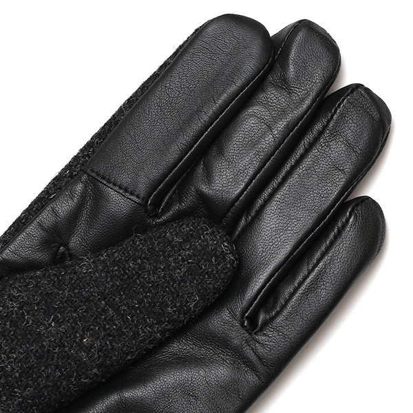 ハリスツイード 手袋 メンズ 防寒 暖かい 裏起毛 レザー 本革手袋 グレー グレイ 灰色 日本製 ブランド 通勤 ビジネス クリスマス プレゼント ギフト 化粧箱付き おしゃれ 高級 KURODA(クロダ)
