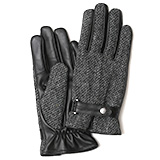 KURODA(クロダ) ハリスツイード スマホ操作可能 羊革 ベルト付き メンズ 本革手袋 グレー/ミックス