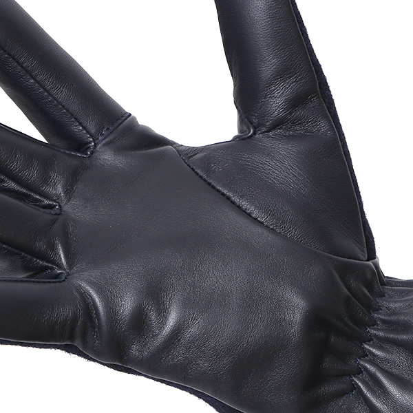 ハリスツイード 手袋 メンズ 防寒 暖かい 裏起毛 レザー 本革手袋 ブルー ネイビー 青色 日本製 ブランド 通勤 ビジネス クリスマス プレゼント ギフト 化粧箱付き おしゃれ 高級 KURODA(クロダ)