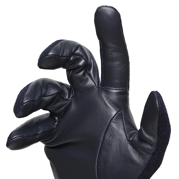 ハリスツイード 手袋 メンズ 防寒 暖かい 裏起毛 レザー 本革手袋 ブルー ネイビー 青色 日本製 ブランド 通勤 ビジネス クリスマス プレゼント ギフト 化粧箱付き おしゃれ 高級 KURODA(クロダ)