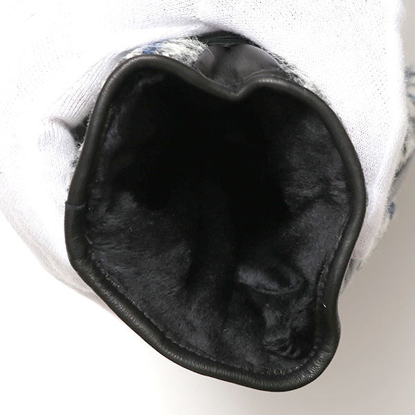 ハリスツイード 手袋 メンズ 防寒 暖かい 裏起毛 レザー 本革手袋 ブルー ネイビー 青色 日本製 ブランド 通勤 ビジネス クリスマス プレゼント ギフト 化粧箱付き おしゃれ 高級 KURODA(クロダ)