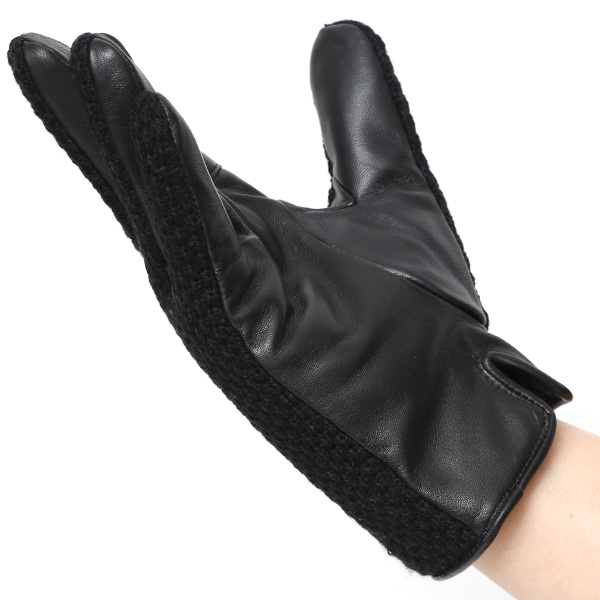  KURODA(クロダ) 革手袋 メンズ 鹿子編みニット×羊革 スマホ操作可能 本革 裏起毛 ブラック 黒 黒色 30代 40代 50代 男性 仕事 通勤 ビジネス プレゼント 化粧箱付き おしゃれ 暖かい 高級 KURODA(クロダ)